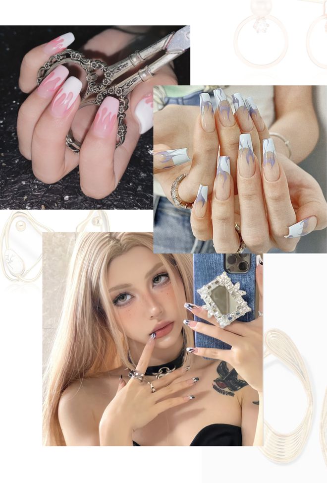 好看的美甲款式_好看的美甲款式2021短款_款式好看美甲圖片